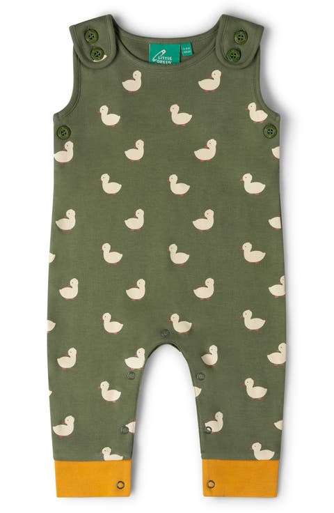 Kids' Duck Print Organic Cotton Dungarees
