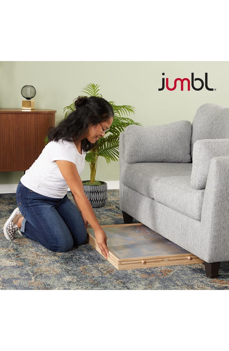 Jumbl 1000-Piece Puzzle Board with Drawers, Lazy Susan & Cover, Rotating Wooden Table, Alternate, color, Beige