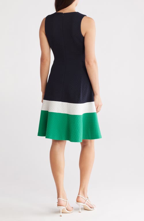 ELIZA J ELIZA J COLORBLOCK SLEEVELESS FIT & FLARE DRESS
