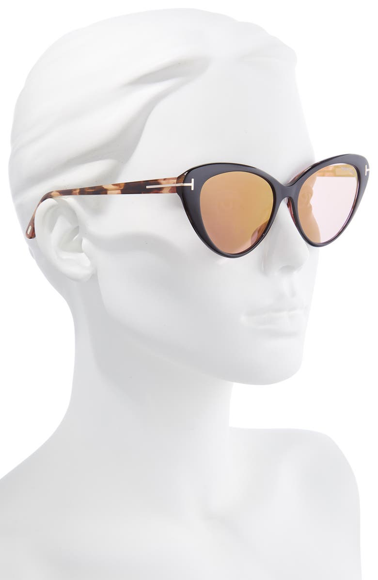 TOM FORD Harlow 56mm Gradient Cat Eye Sunglasses, Alternate, color,