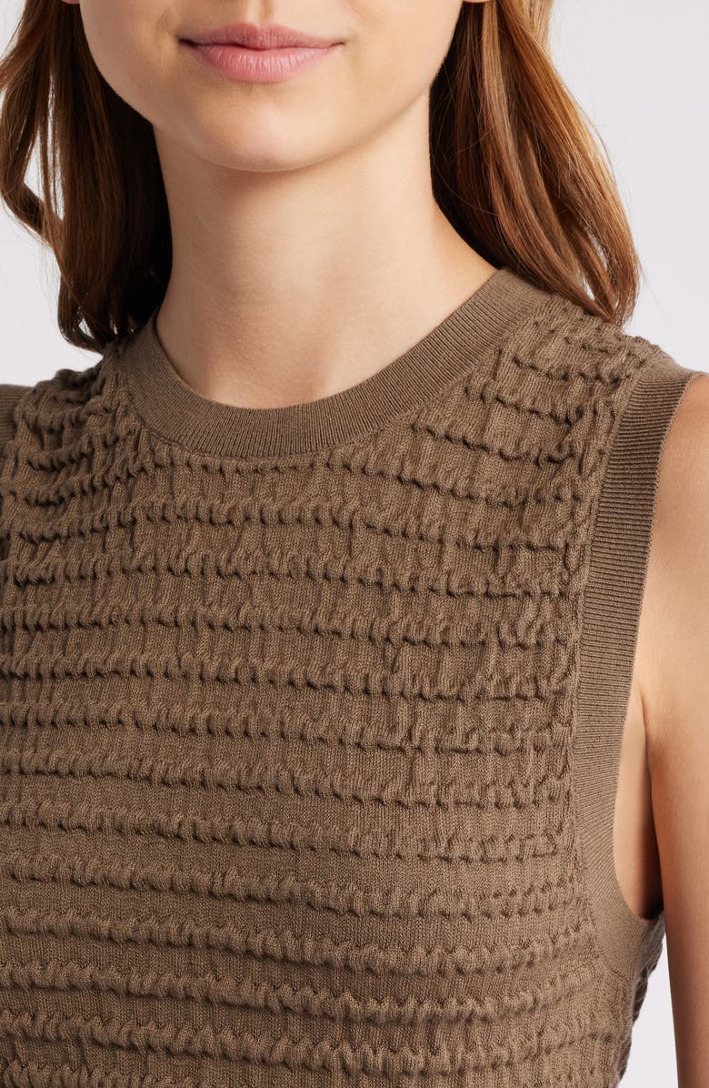 FRAME Smocked Silk Blend Sleeveless Top, Alternate, color, Sage