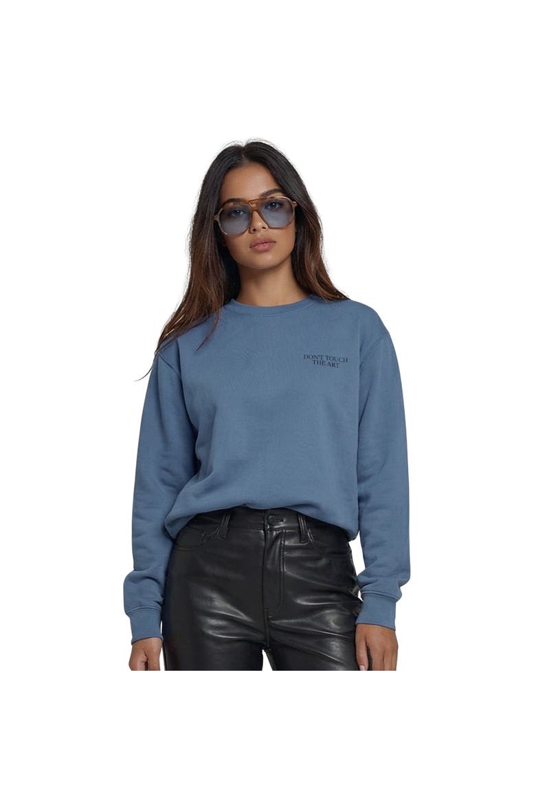 Don't Touch The Art  Sweatshirt, Alternate, color, Sky Blue