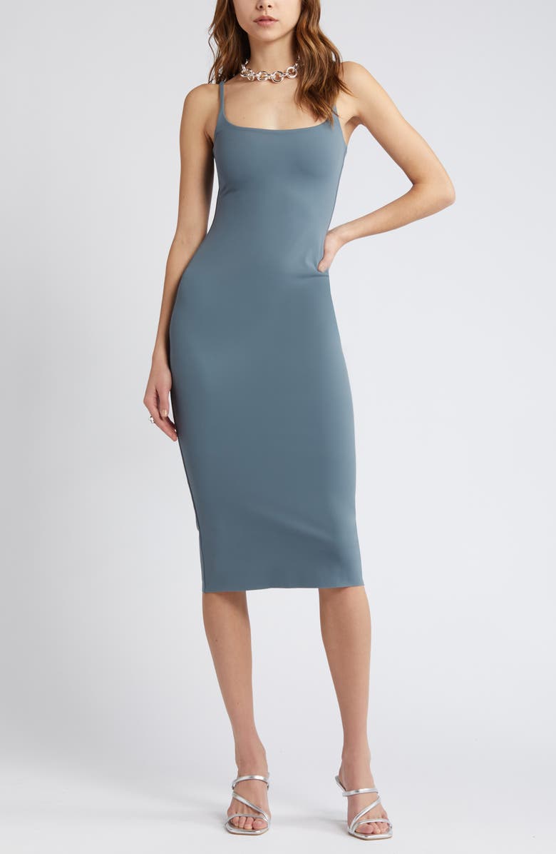 Open Edit Smooth Edit Strappy Midi Slipdress, Main, color, Blue Weather