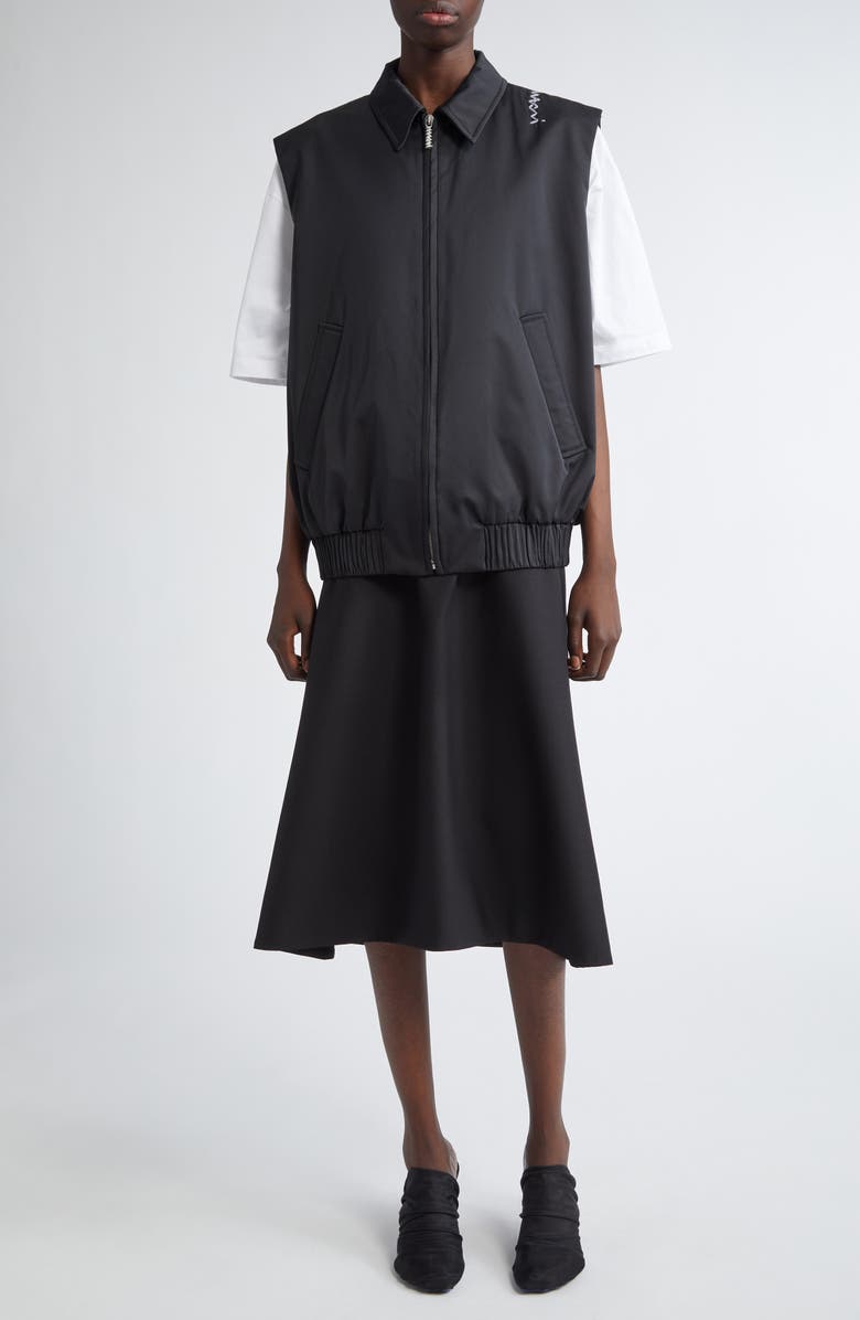 Marni Collared Bomber Vest, Alternate, color, Black