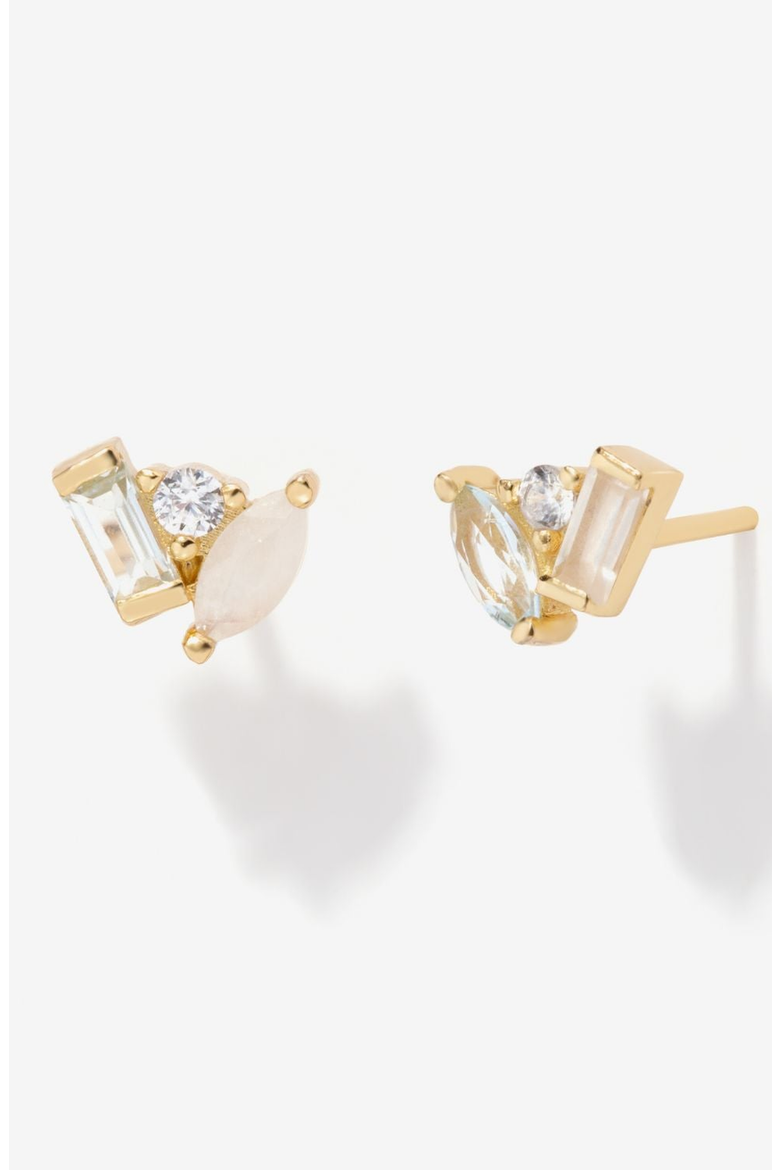 Seraphina Moonstone Topaz Stud Earrings, Main, color, Gold