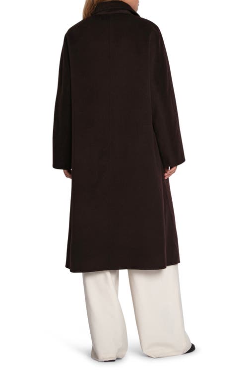 Belle & Bloom Real Love Double Breasted Maxi Coat In Burgundy