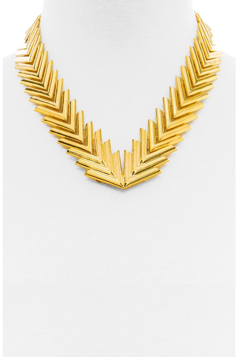 'Poisson' Collar Necklace, Alternate, color, GOLD