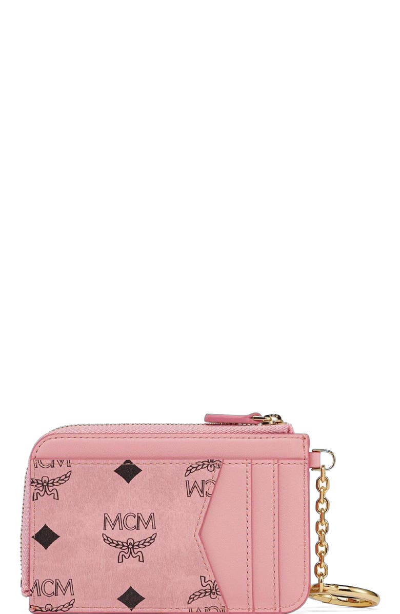 MCM Tracy Zip Card Case in Visetos, Alternate, color, 