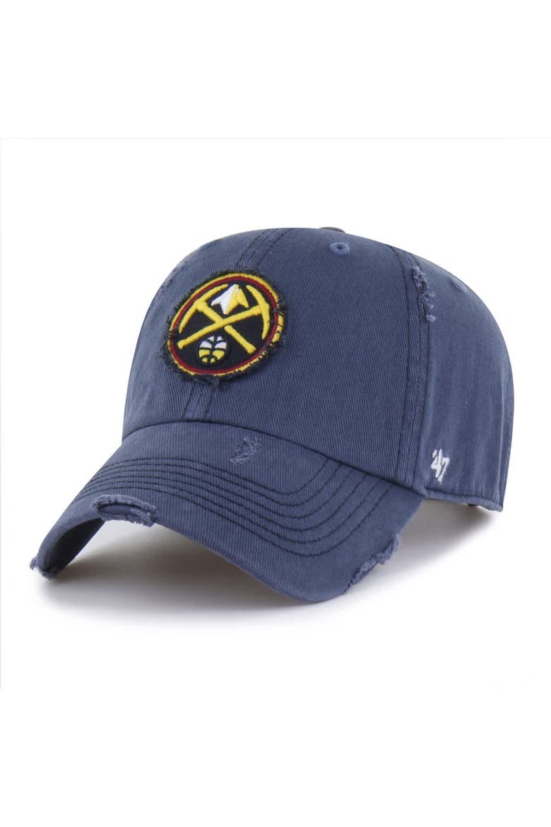 Men's '47  Navy Denver Nuggets Weathered Clean Up Adjustable Hat, Main, color, Navy