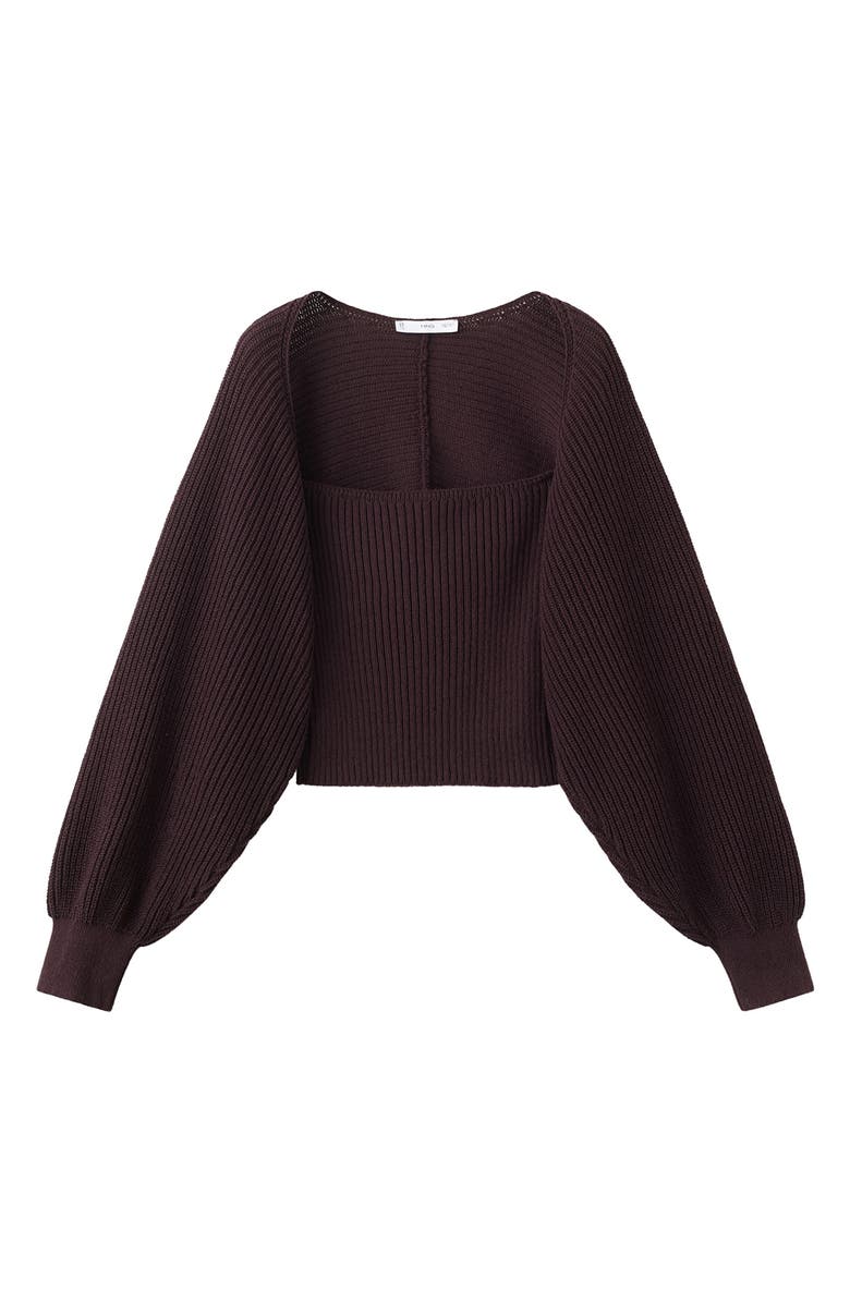 MANGO Rib Knit Tube Top & Bolero Set, Alternate, color, Plum