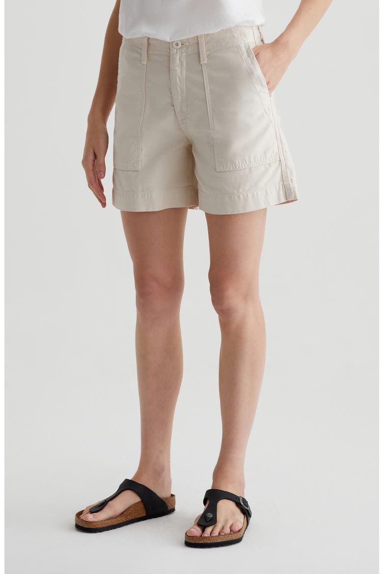 Rosa Cotton Twill Shorts, Alternate, color, OPAL STONE