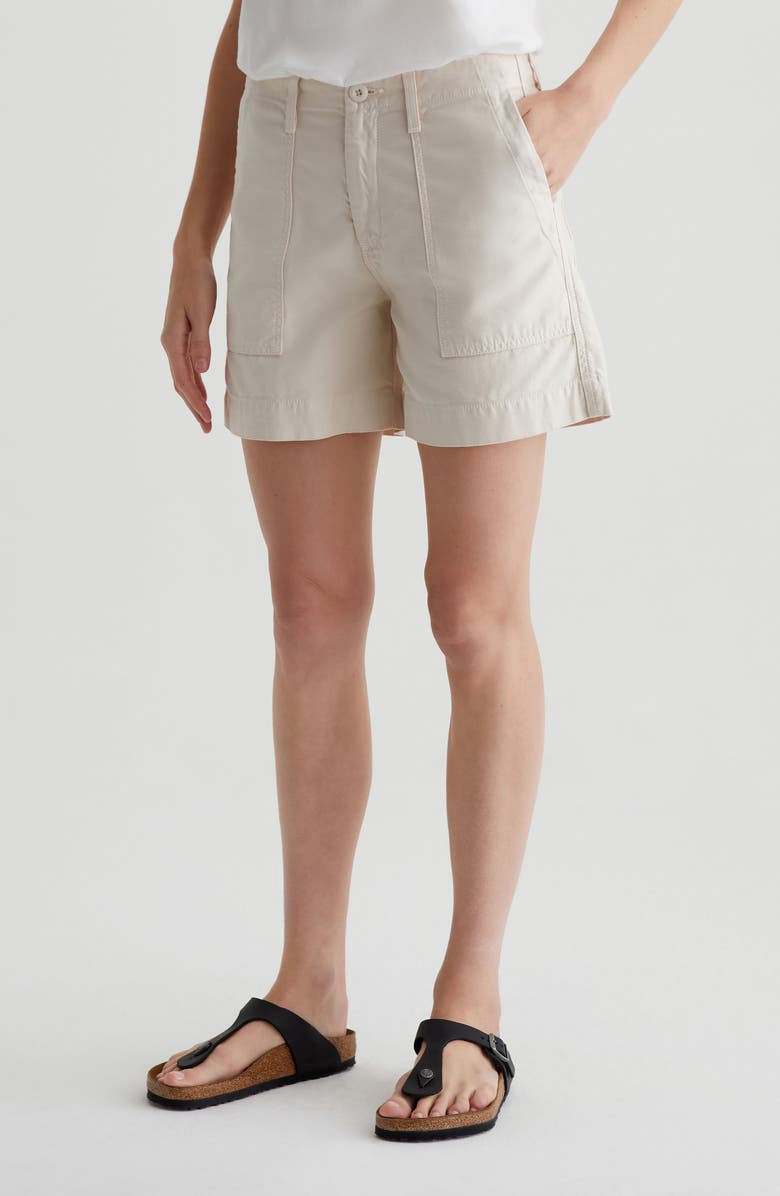 AG Rosa Cotton Twill Shorts, Alternate, color, Opal Stone