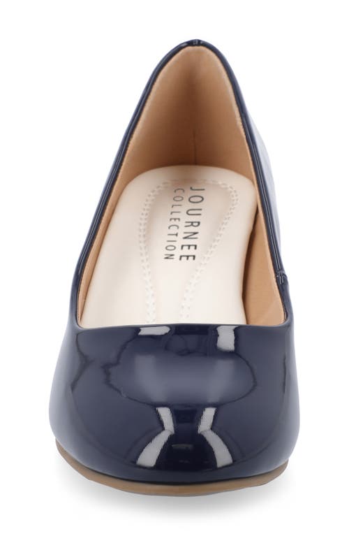Journee Collection Luu Round Toe Pump In Patent/blue