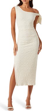 ASTR the Label Emely Floral One-Shoulder Stretch Lace Dress