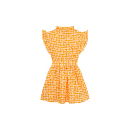 Vilebrequin Kids' Turtle Vichy Cotton Dress In Mangue
