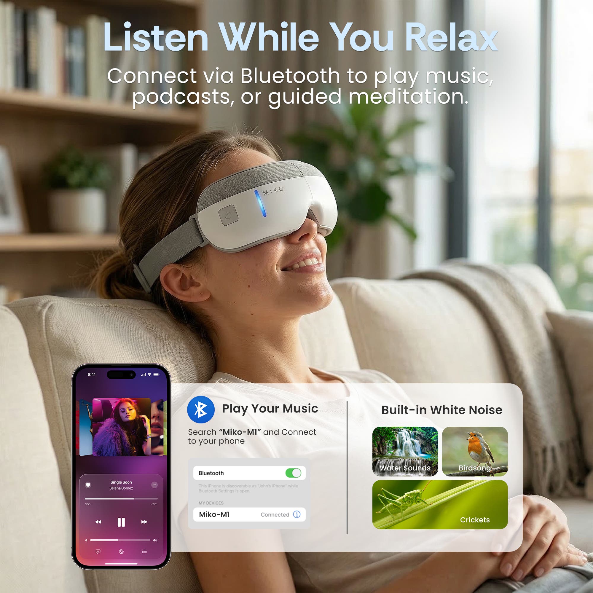 LG MAYA 目もとマッサージャー MIKO Gaze Eye Massager with Heat & Bluetooth | Nordstrom