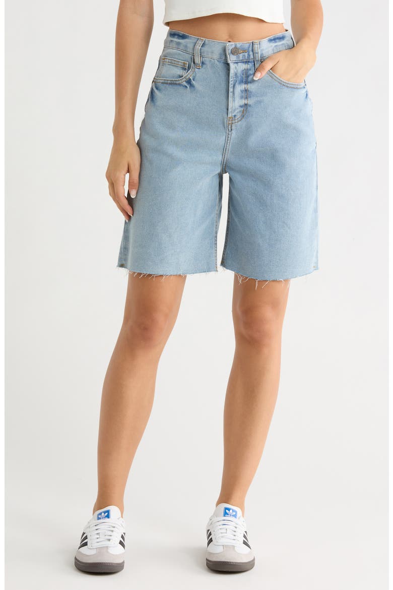 Cutoff Denim Bermuda Shorts, Main, color, LIGHT WASH