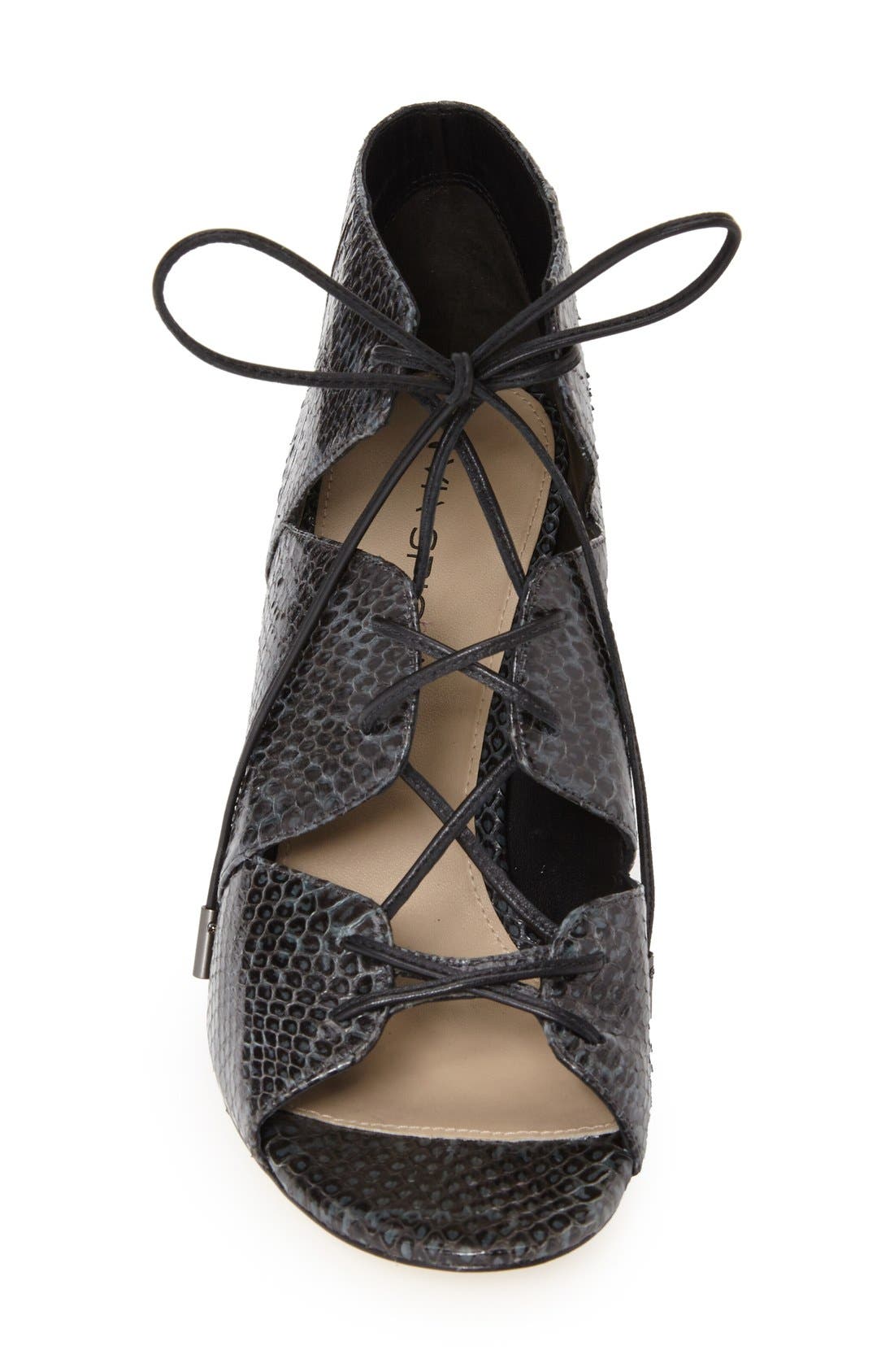 'Vibe' Lace-Up Pump, Alternate, color, SAGE GREEN SNAKESKIN