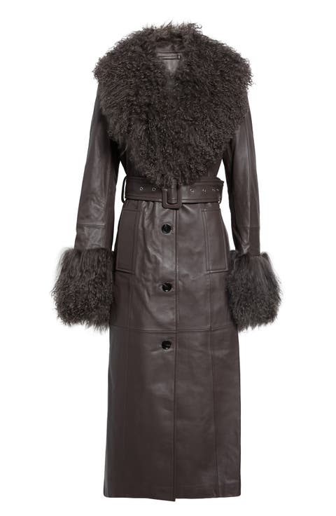 Monica Lambskin & Genuine Shearling Coat