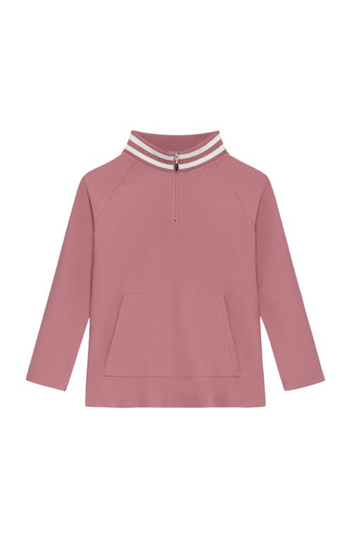 Courtside Kids Girls Retro Half-zip In Pink