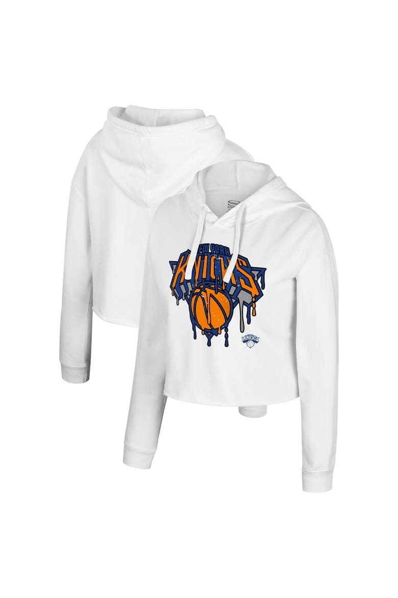 Women's Stadium Essentials White New York Knicks Ice Cream Cropped Hoodie, Main, color, White
