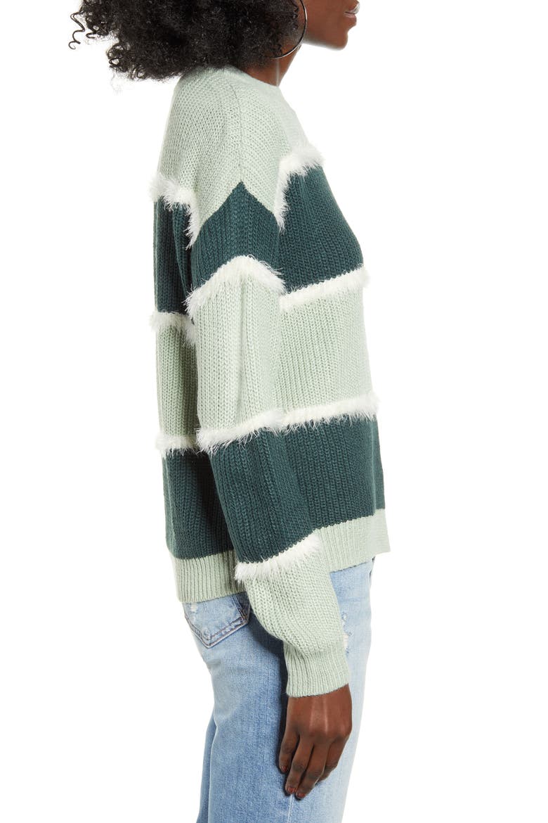 Josephine Stripe Sweater, Alternate, color, JADEITE