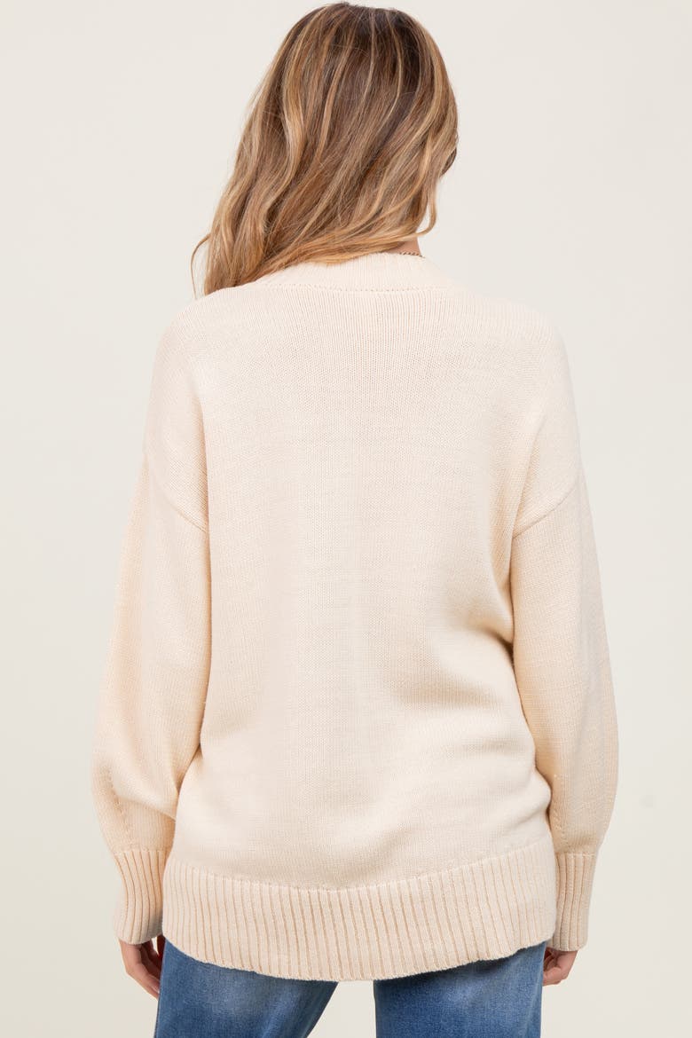 Drop Shoulder Oversized Sweater, Alternate, color, Cream