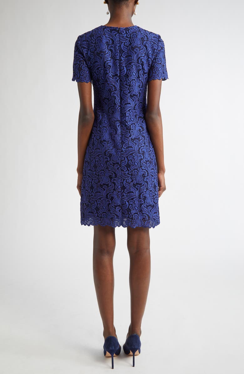 ST. JOHN Guipure Lace Shift Dress, Alternate, color, Cobalt