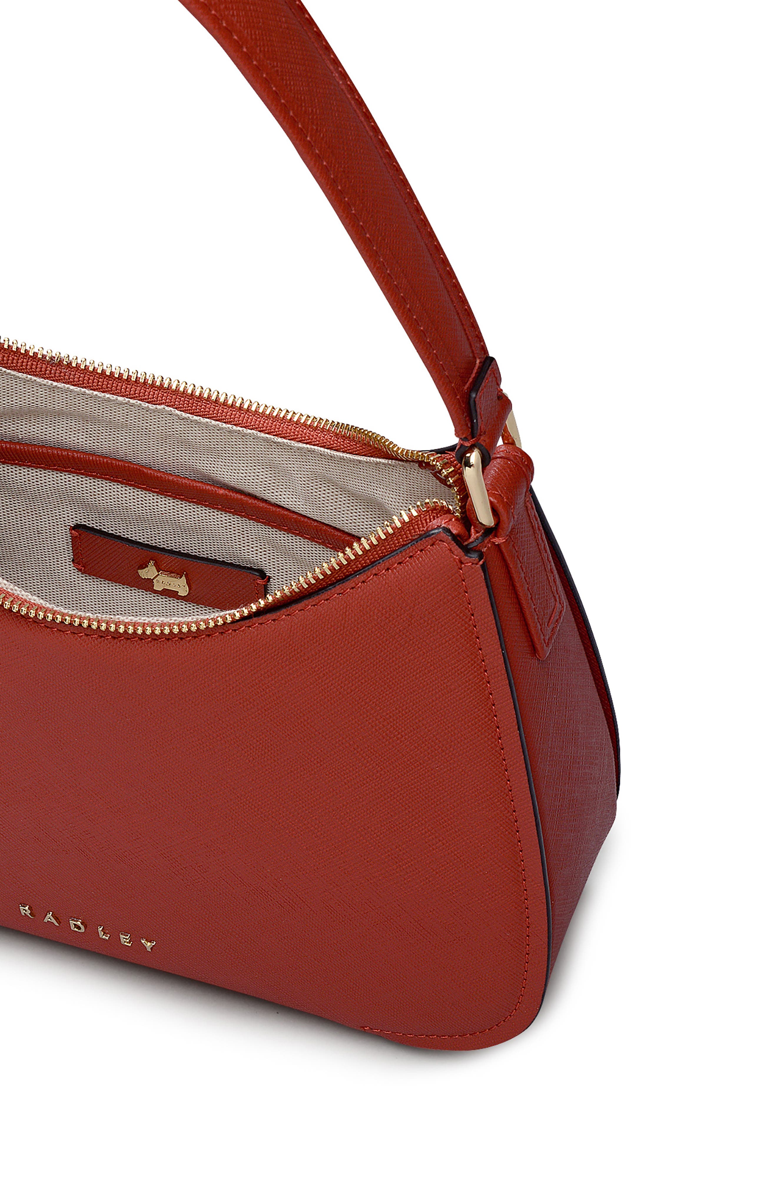 Radley Medium Crosby Leather Shoulder Bag, Alternate, color, Flame