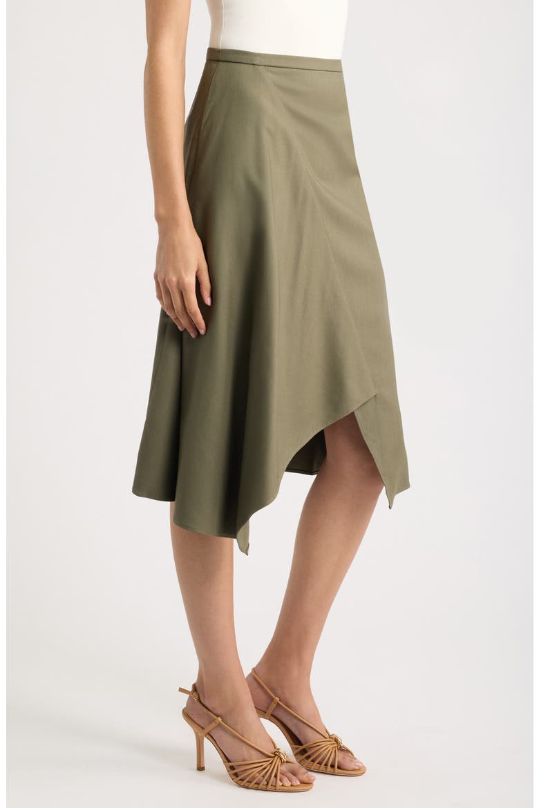 Voxana Asymmetric Wrap Skirt, Alternate, color, TEA LEAF