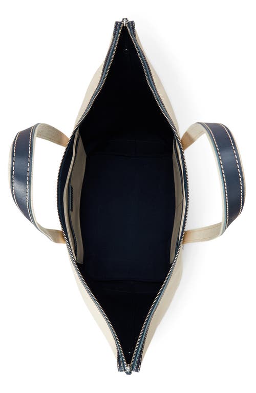 Polo Ralph Lauren Large Leather Trim Canvas Shopper Tote In Multi