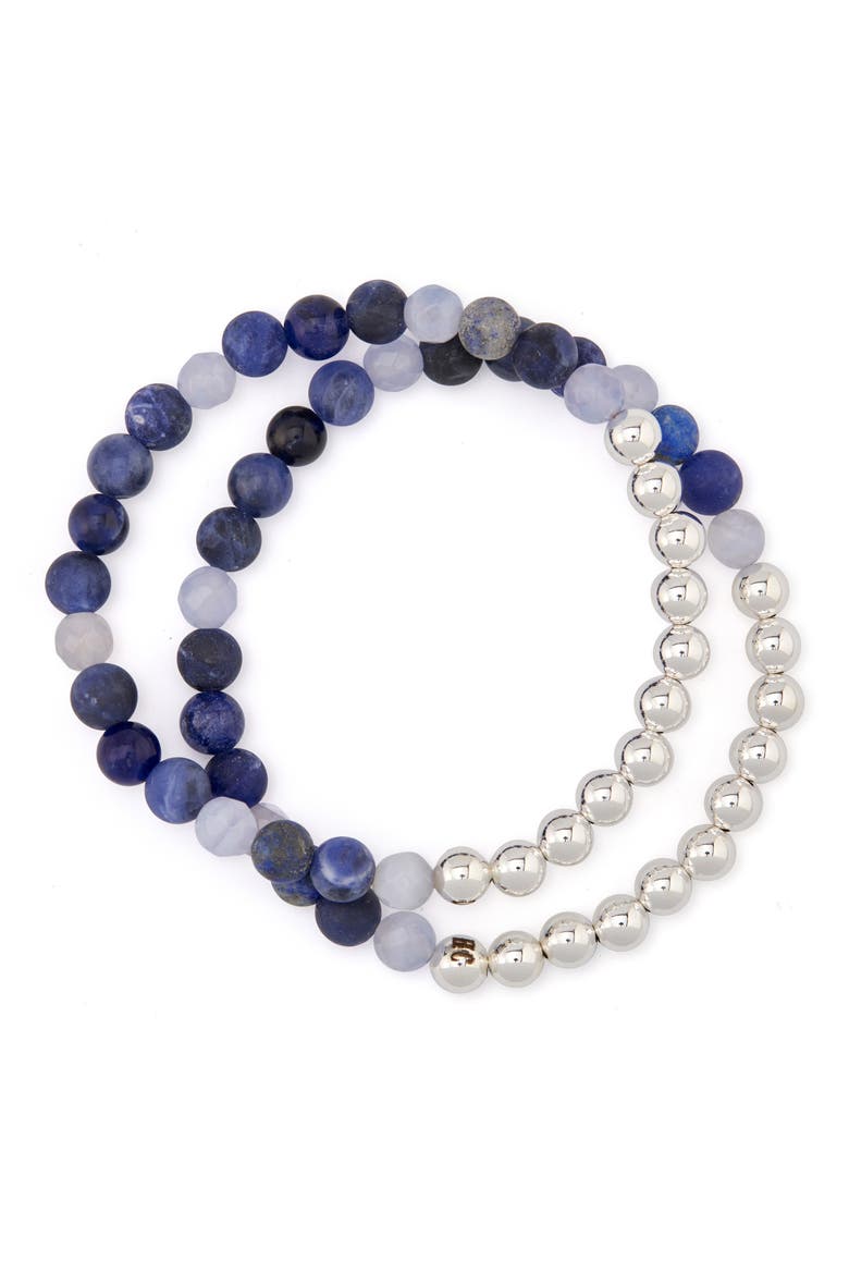 N12 Express & Communicate Set of 2 Healer's Bracelets, Alternate, color, SILVER