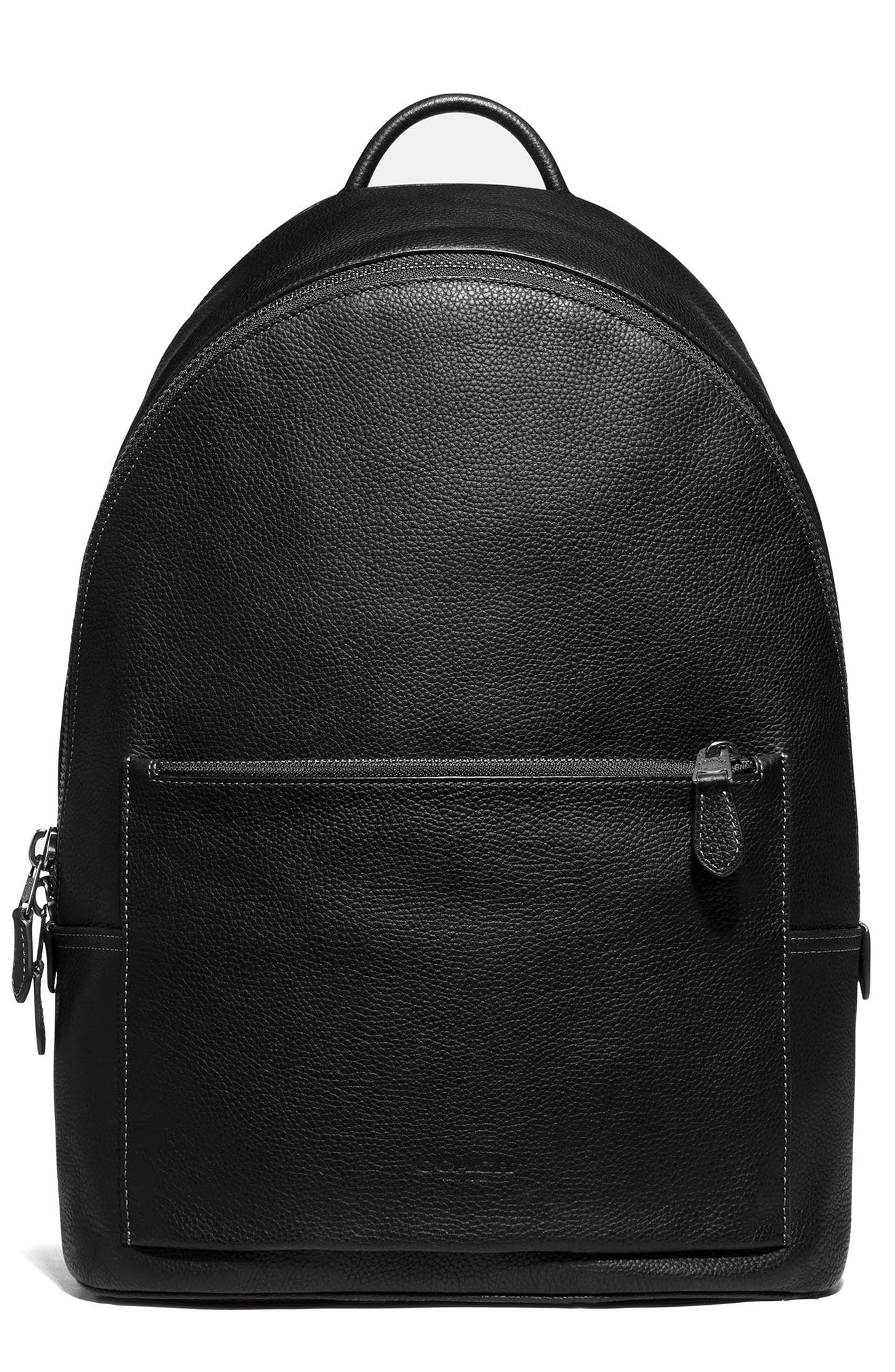 COACH Metropolitan Polished Pebble Leather Backpack, Main, color, 