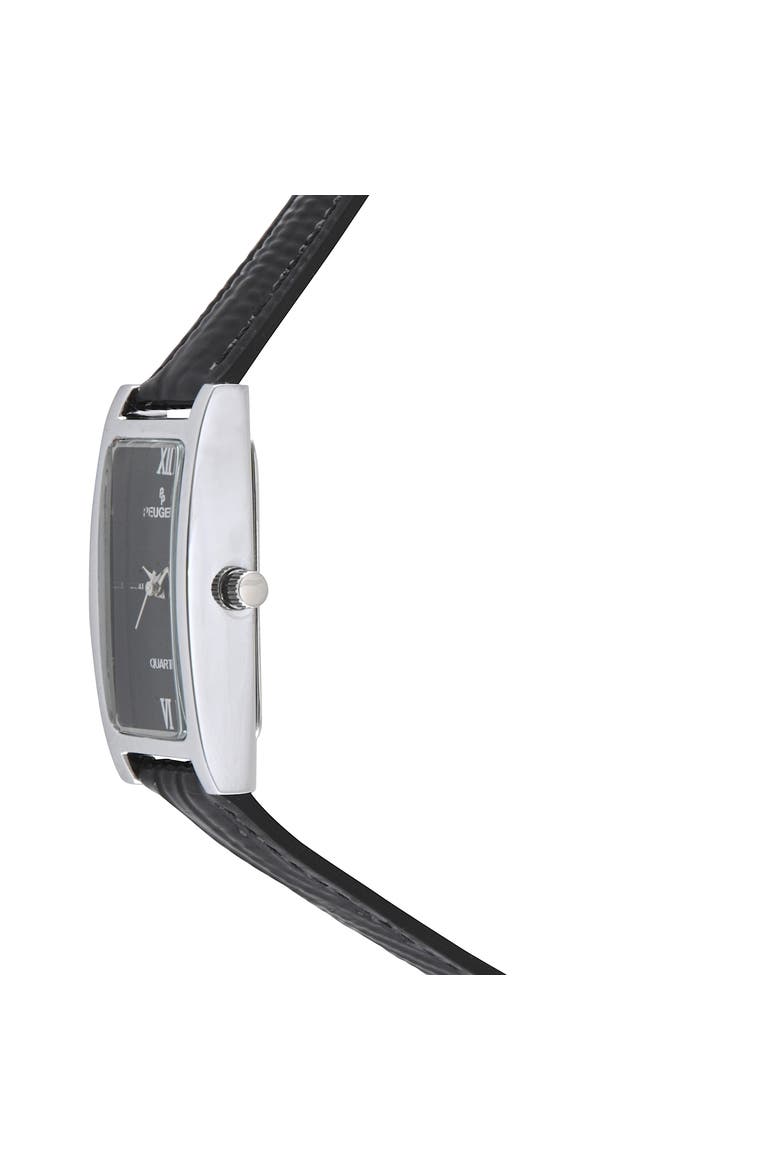 Everyday Rectangular Glossy Leather Watch- 35x18MM, Alternate, color, Black