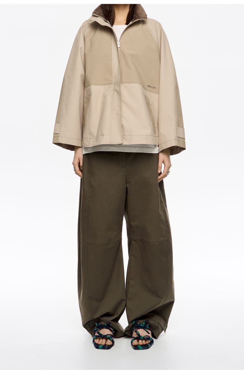 Bimba y Lola Two-Tone A-Line Trench, Main, color, Stone