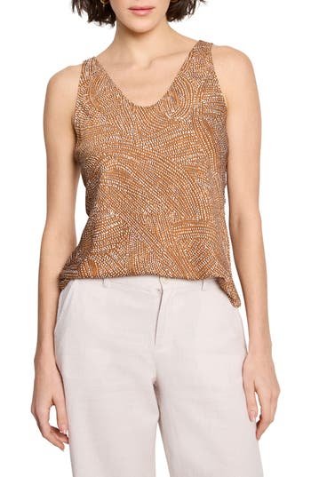 Nic + Zoe Nic+zoe Swirling Sands Tank Top In Gold