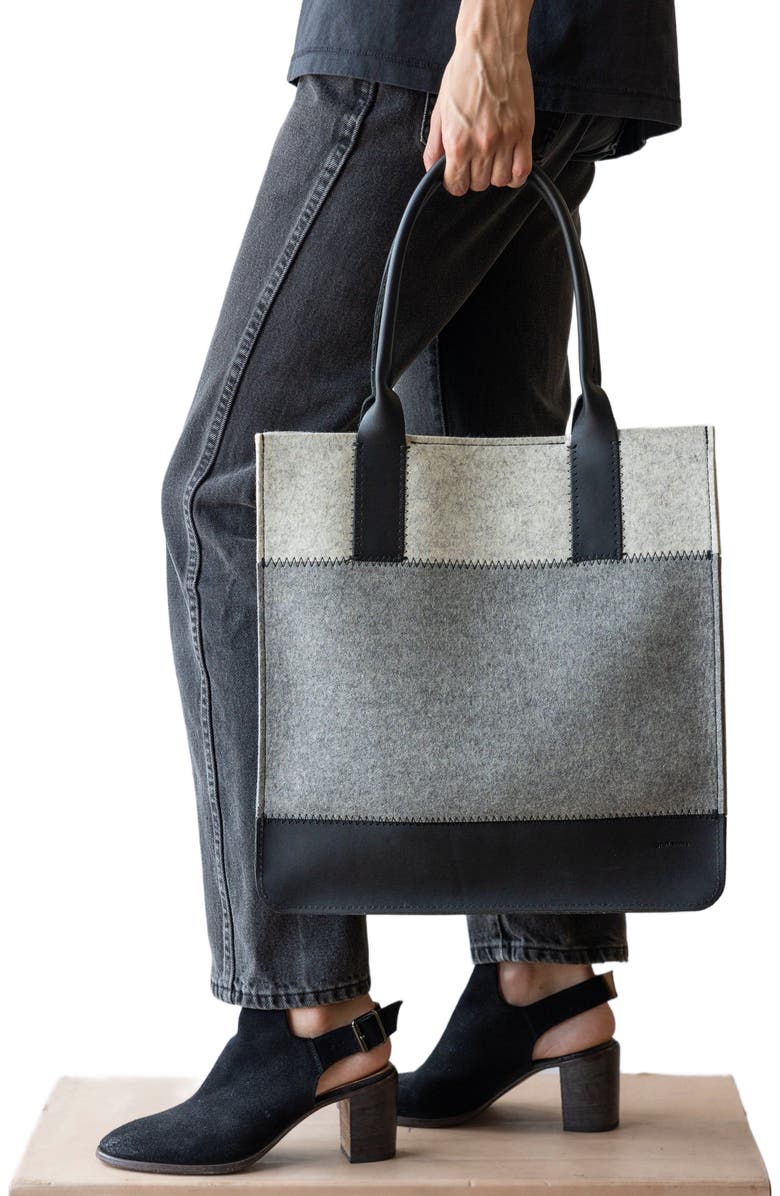 Graf Lantz Jaunt Merino Wool Tote, Alternate, color, Granite / Black