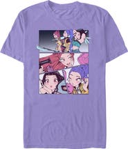 KPop Demon Hunters Men's Huntrix Manhwa Panels Short Sleeve Graphic T-Shirt