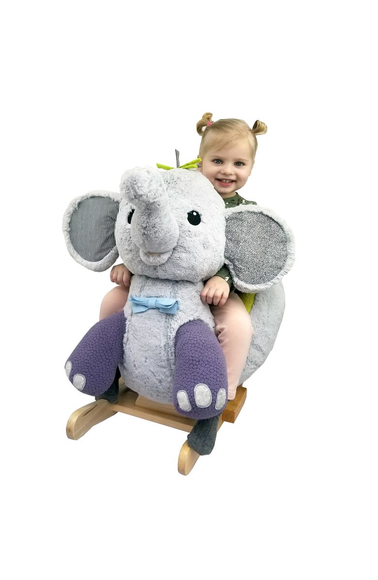 Gerardo´s Toys Little Rockers Elephant Wooden Plush Ride, Alternate, color, Multicolored