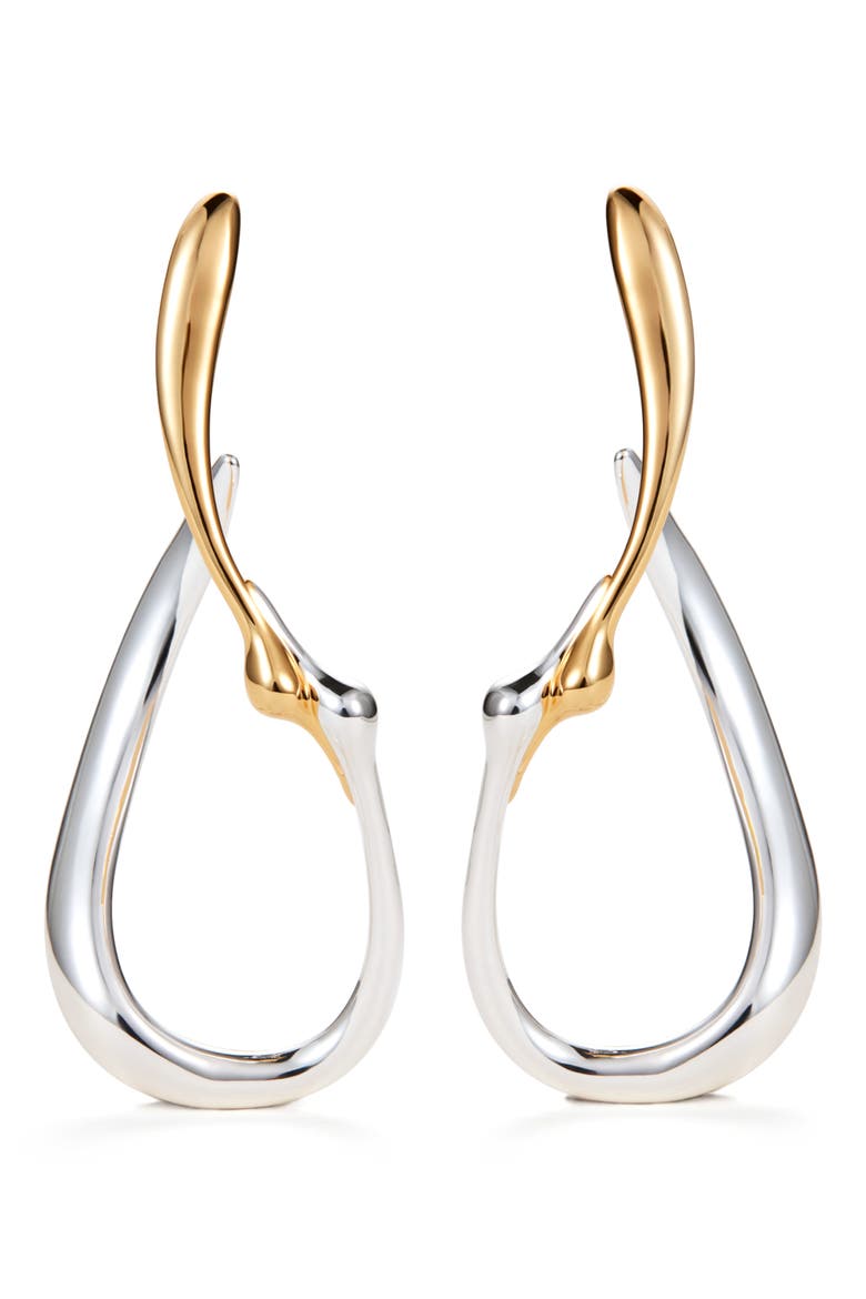 Egret Large Hoop Earrings, Main, color, TWO-TONE