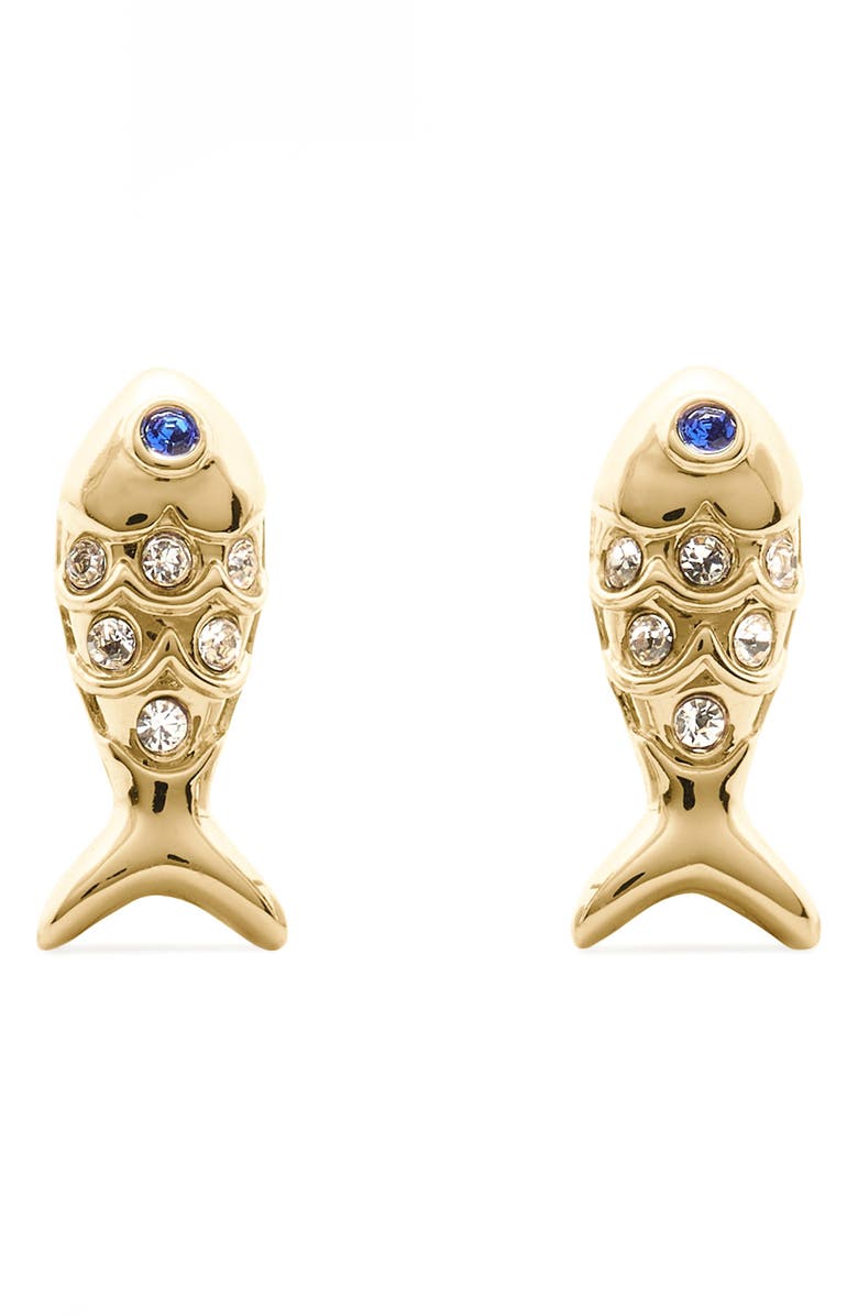 Kate Spade New York summer daze fish stud earrings, Main, color, Clear Multi