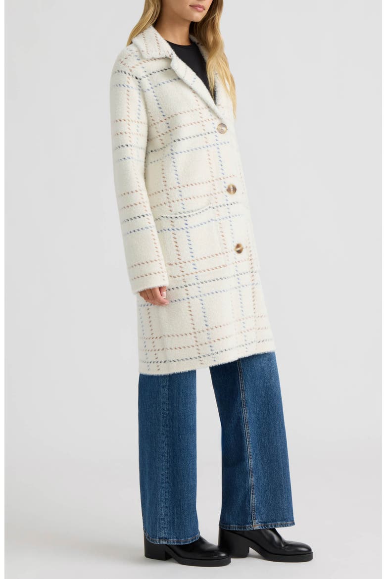 Eyelash Plaid Coatigan, Alternate, color, CREAM PLAID