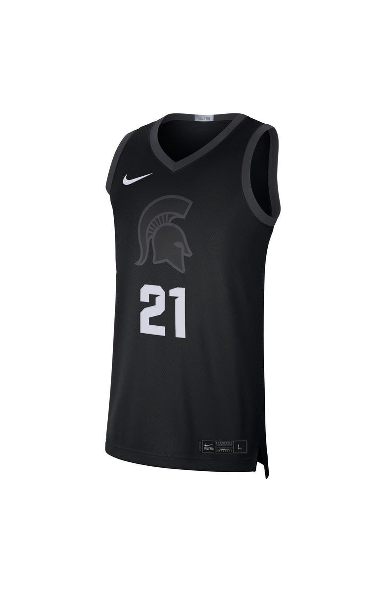 Nike Men's Nike #21 Black Michigan State Spartans Limited Basketball Jersey, Alternate, color,