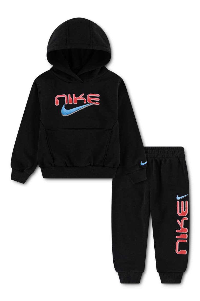 Kids' Stock Fleece Hoodie & Pants Set, Main, color, BLACK