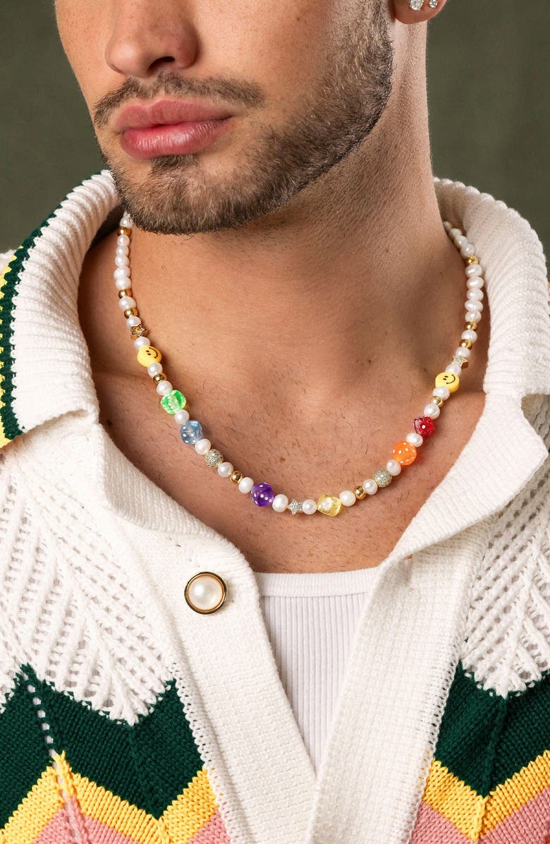 Nialaya Pair of Dice Necklace, Alternate, color, Multi-Color