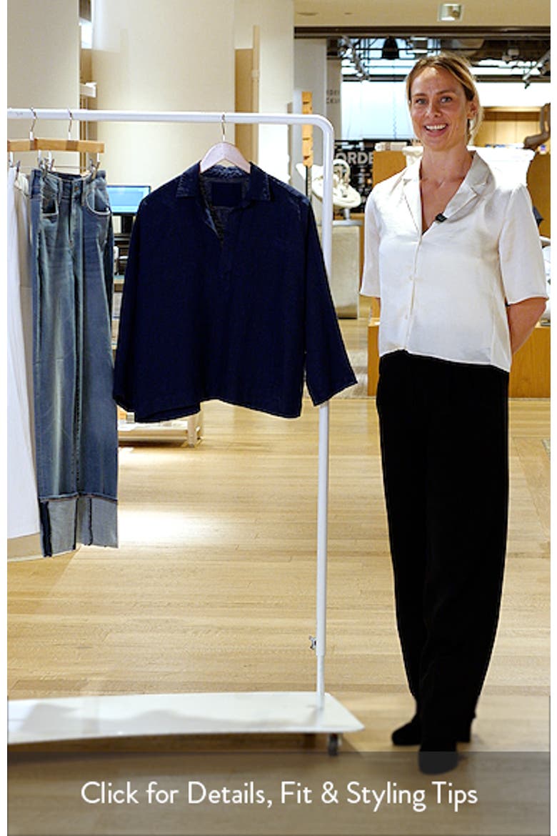 Gabi Crop Linen Popover Shirt video