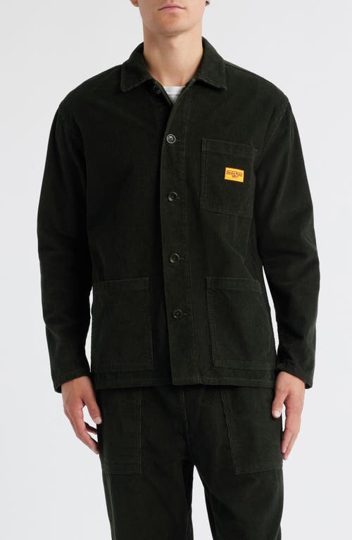 Service Works Organic Cotton Corduroy Button-up Chore Coat In Black