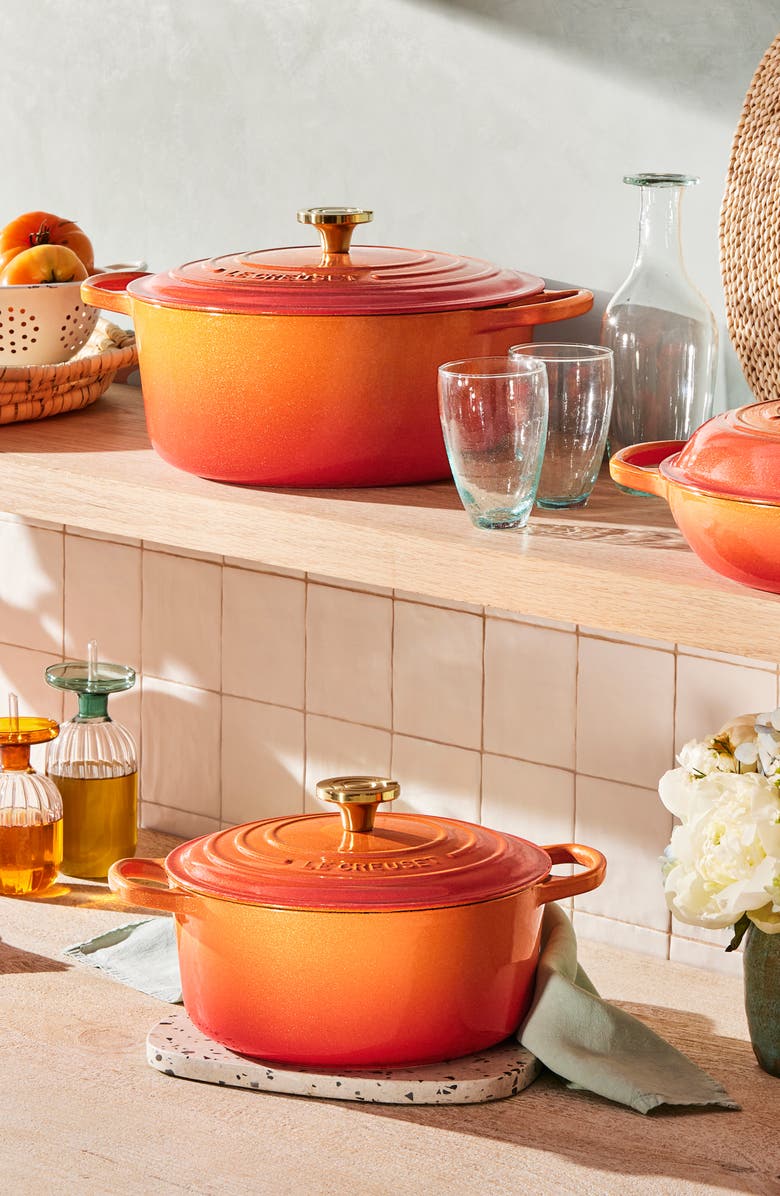 Le Creuset Signature 6.75-Quart Oval Enamel Cast Iron Dutch Oven with Lid, Alternate, color, Flamme Doree