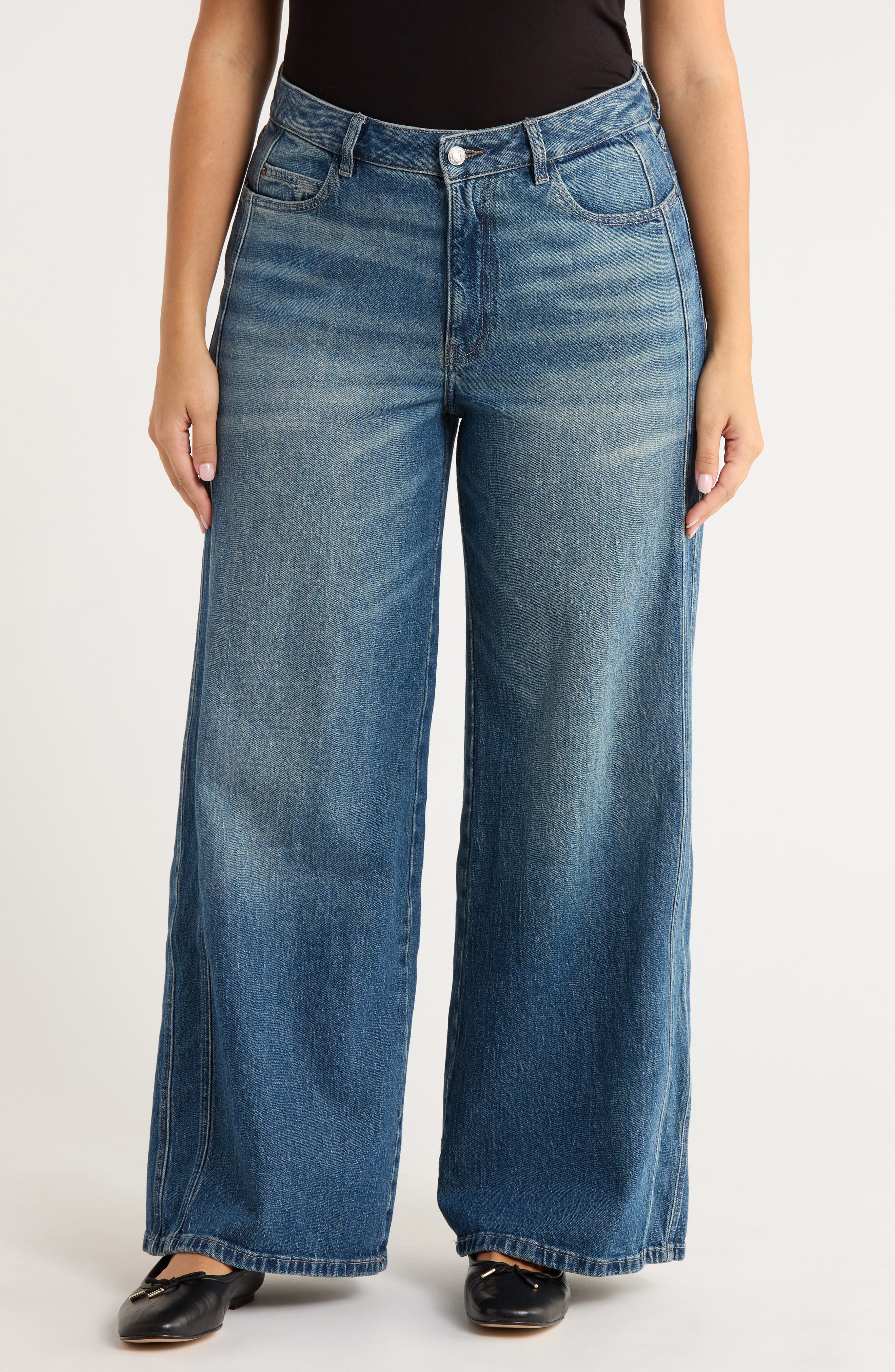 WARP+WEFT NCE High Waist Wide Leg Jeans