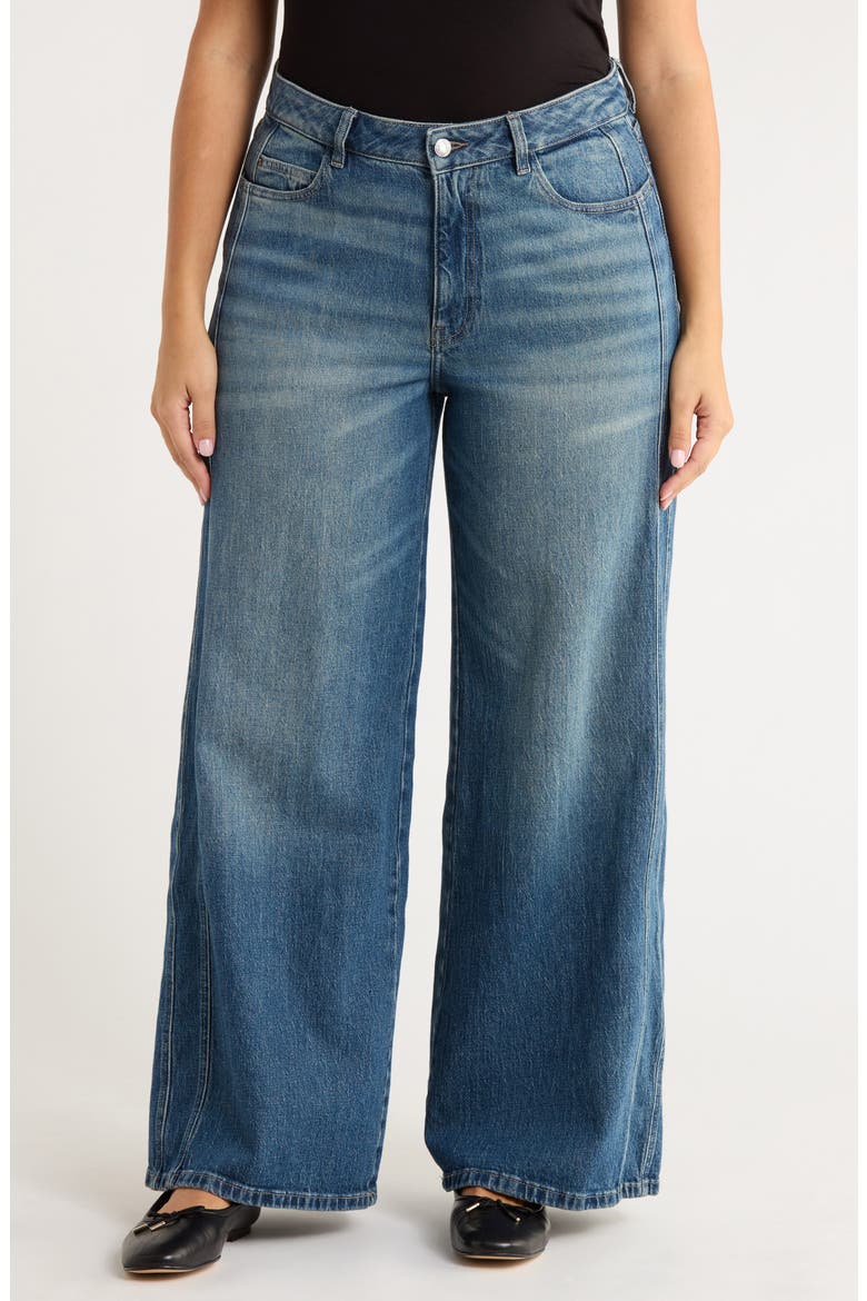 NCE High Waist Wide Leg Jeans, Main, color, SCENIC ROUTE